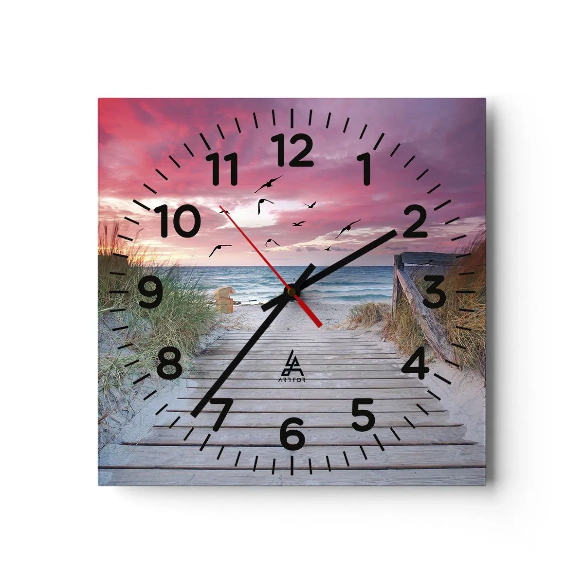 Wall clock - Clock on glass - Baltic Impression - 40x40 cm