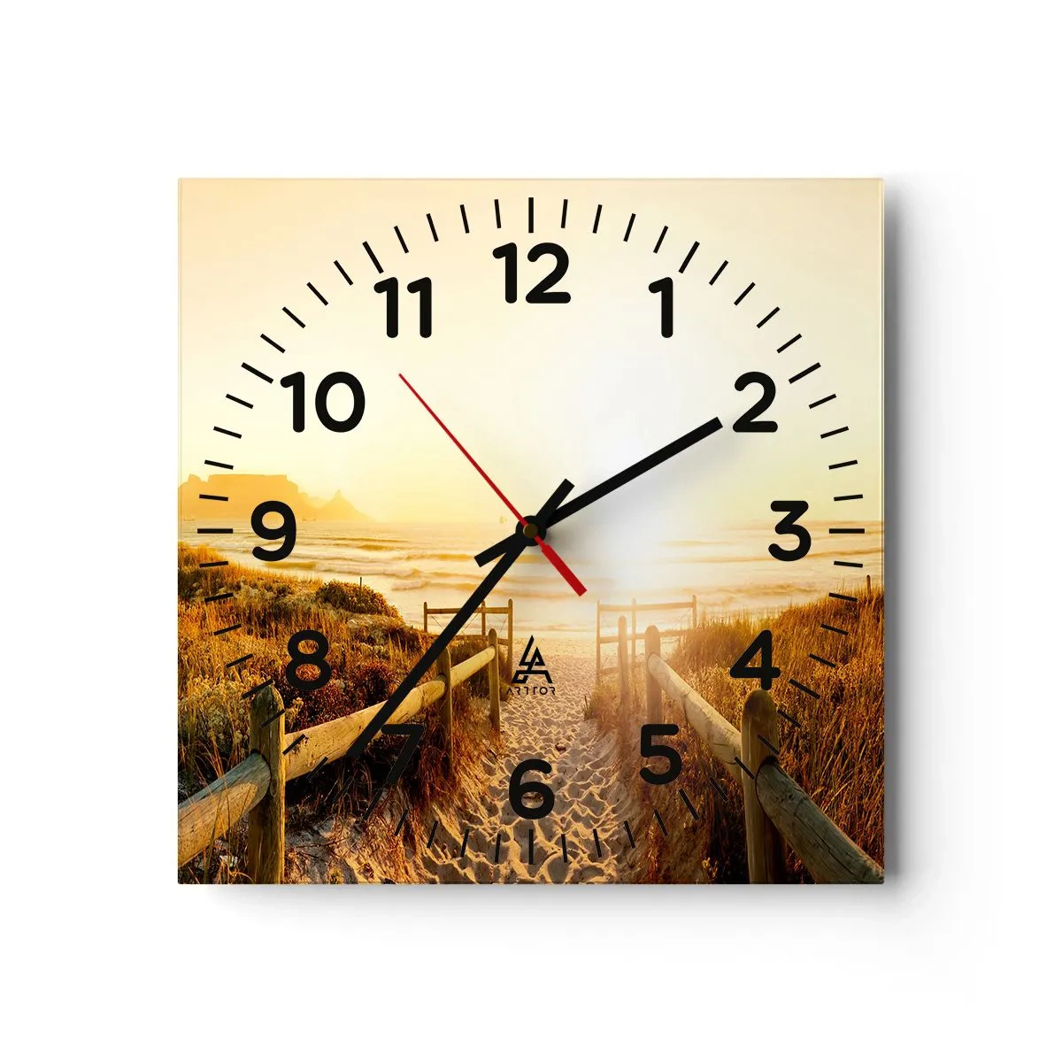 Wall clock - Clock on glass - Through the Dune, Towards the Sun - 30x30 cm