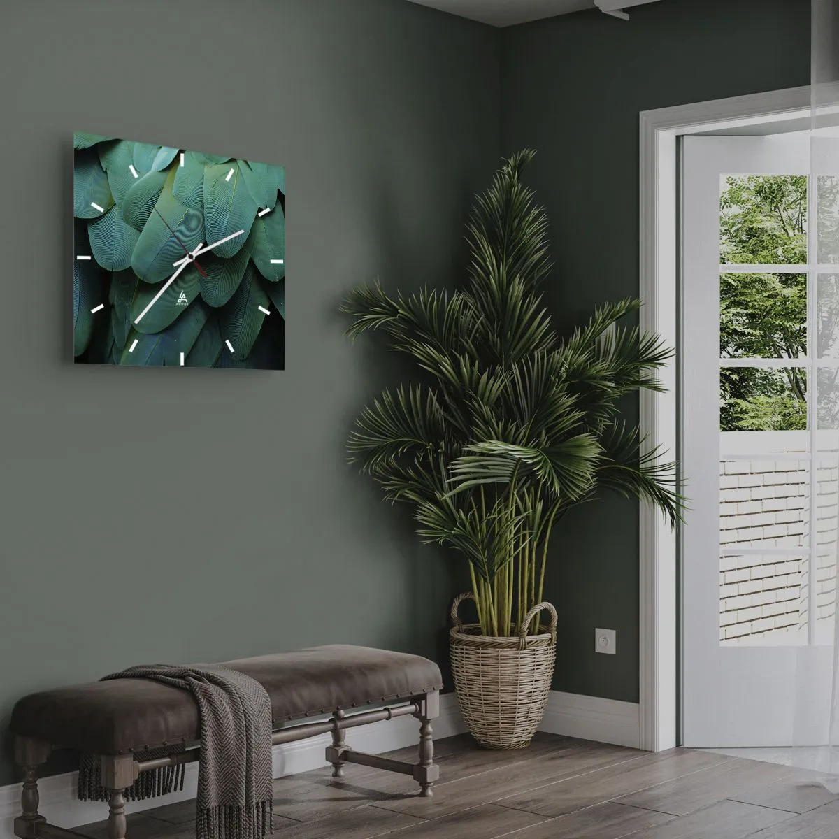 Wall clock - Clock on glass - Precision of Parrot Nature - 40x40 cm