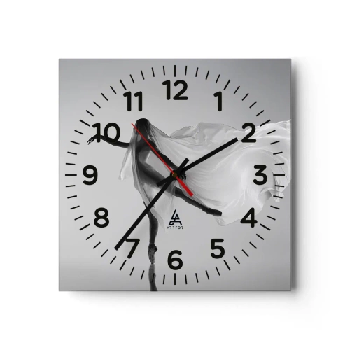 Wall clock - Clock on glass - Lightness and Grace - 40x40 cm