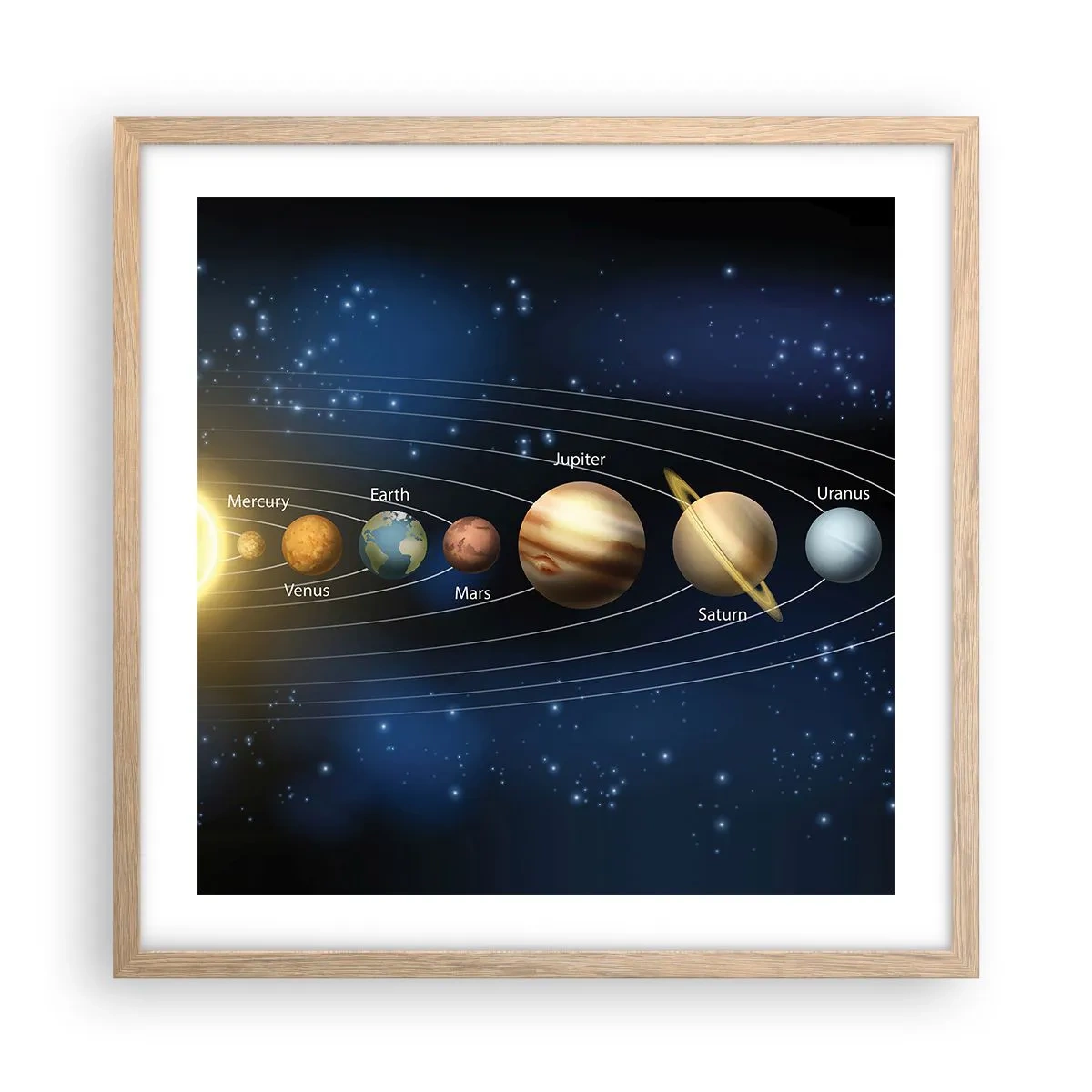 Poster in light oak frame - One in Ten - 50x50 cm