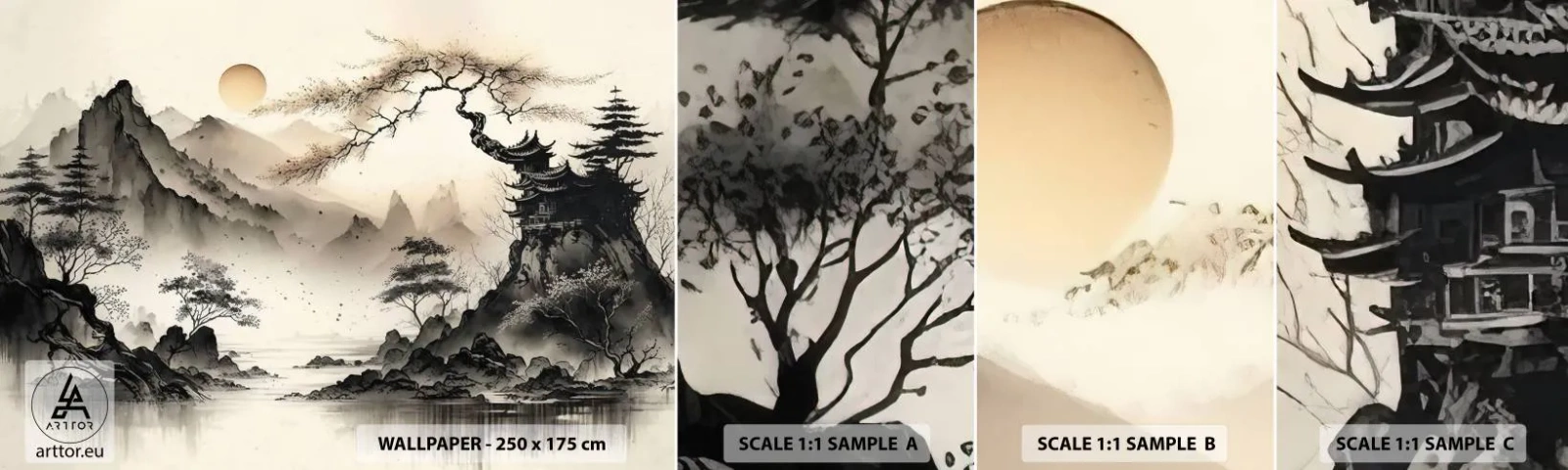 Photo Wallpaper Sample Self-Adhesive Deluxe Sticker - Unique Charm of the Orient - Asia, Japan, View - 100x30 cm