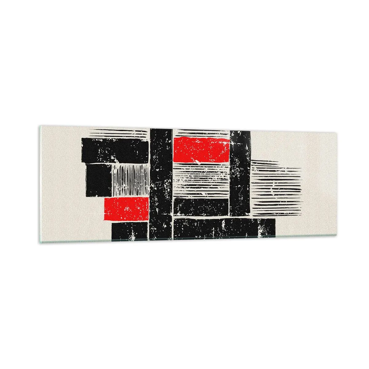 Glass picture - Red and Black - 90x30 cm