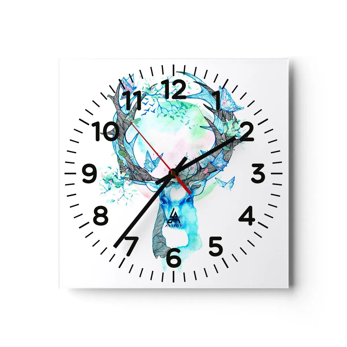 Wall clock - Clock on glass - Power and Gentleness of Nature - 40x40 cm