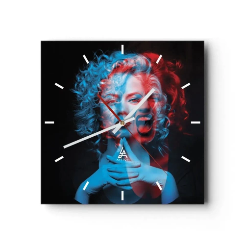 Wall clock - Clock on glass - Alter Ego - 30x30 cm
