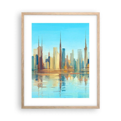 Poster in light oak frame - Sunny Metropolis - 40x50 cm