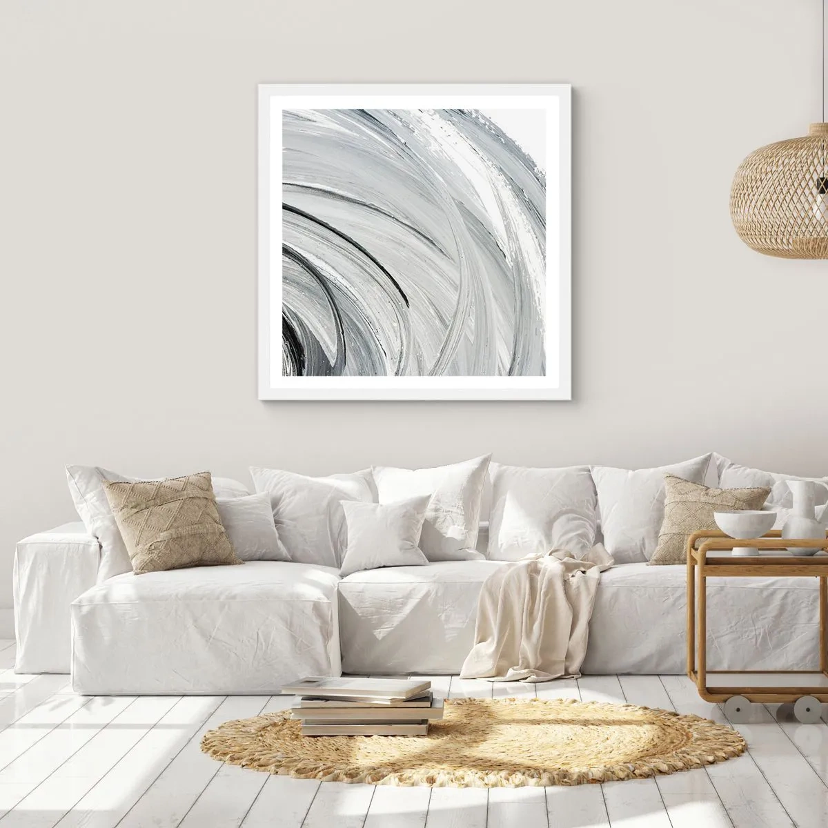 Poster in white frmae - Orbital Composition - 30x30 cm
