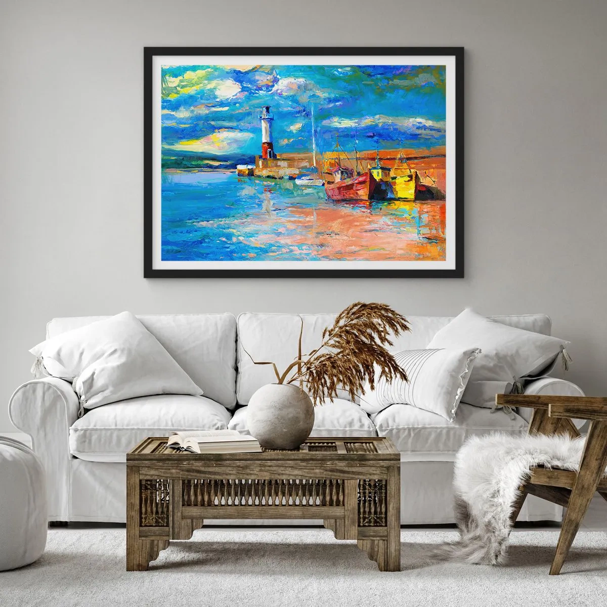 Poster in black frame - Afternoon in a Rainbow Bay - 50x40 cm