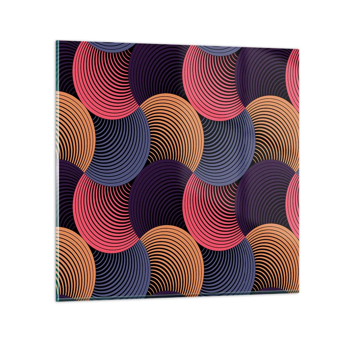 Glass picture - In a Circular Rhythm - 60x60 cm
