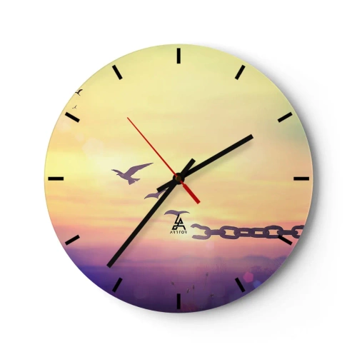 Wall clock - Clock on glass - Victory of Freedom - 40x40 cm