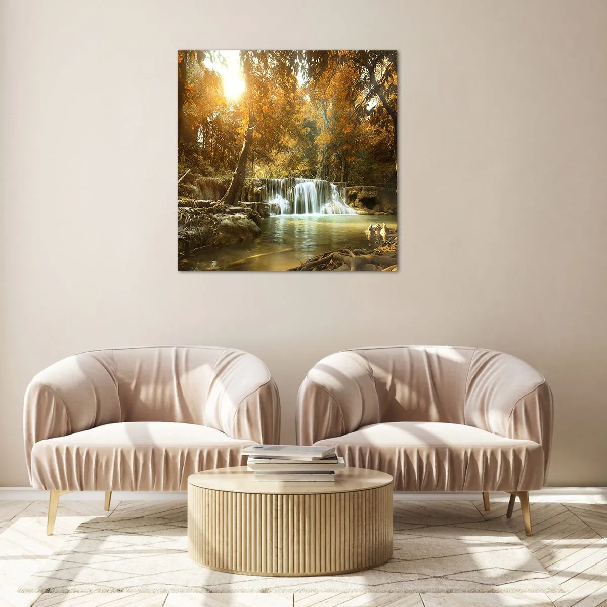 Glass picture - Park Cascade - 30x30 cm