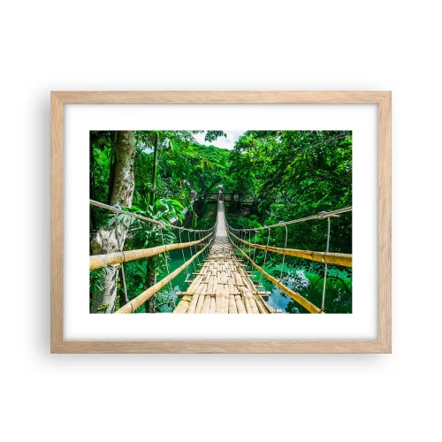 Poster in light oak frame - Small Bridge over the Green - 40x30 cm