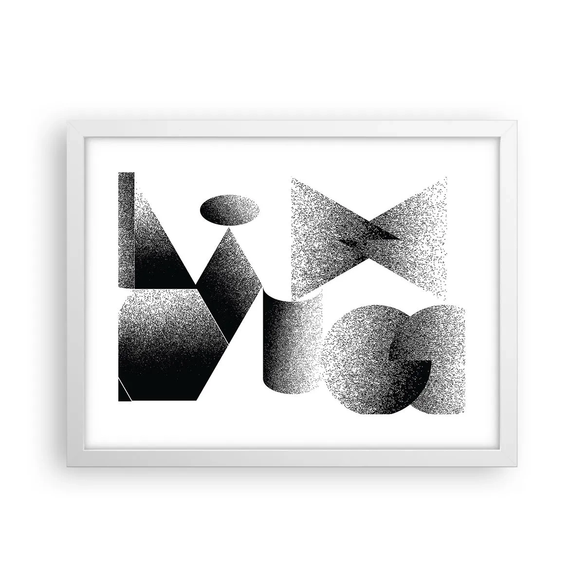 Poster in white frmae - Angles and Ovals - 40x30 cm