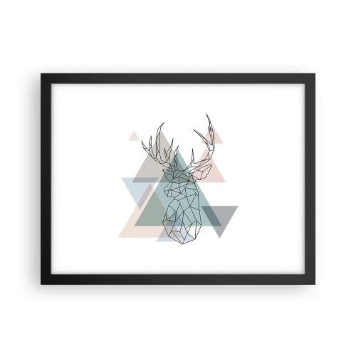 Poster in black frame - In a Geometrical Forest - 40x30 cm