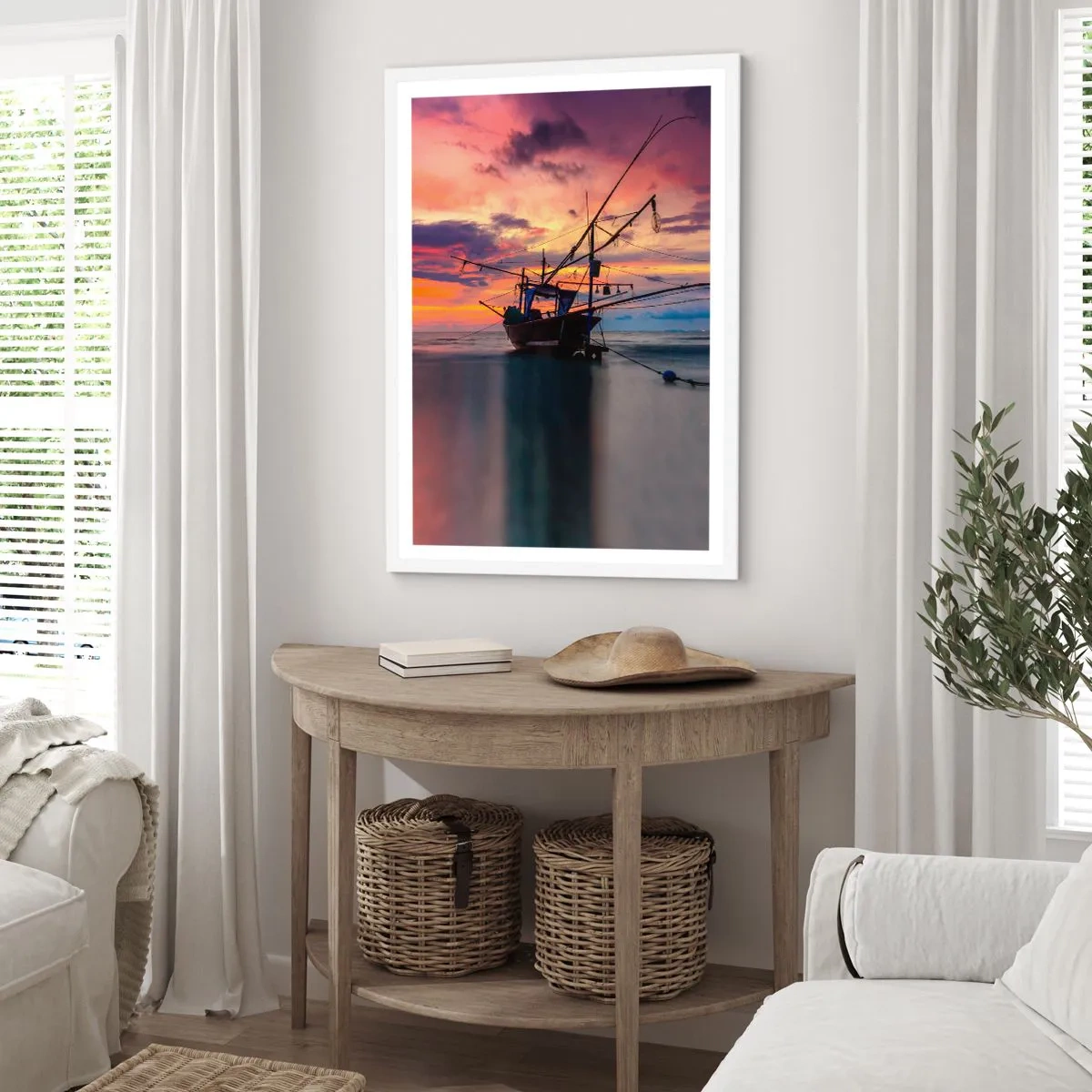 Poster in white frmae - Exotic Evening - 50x70 cm