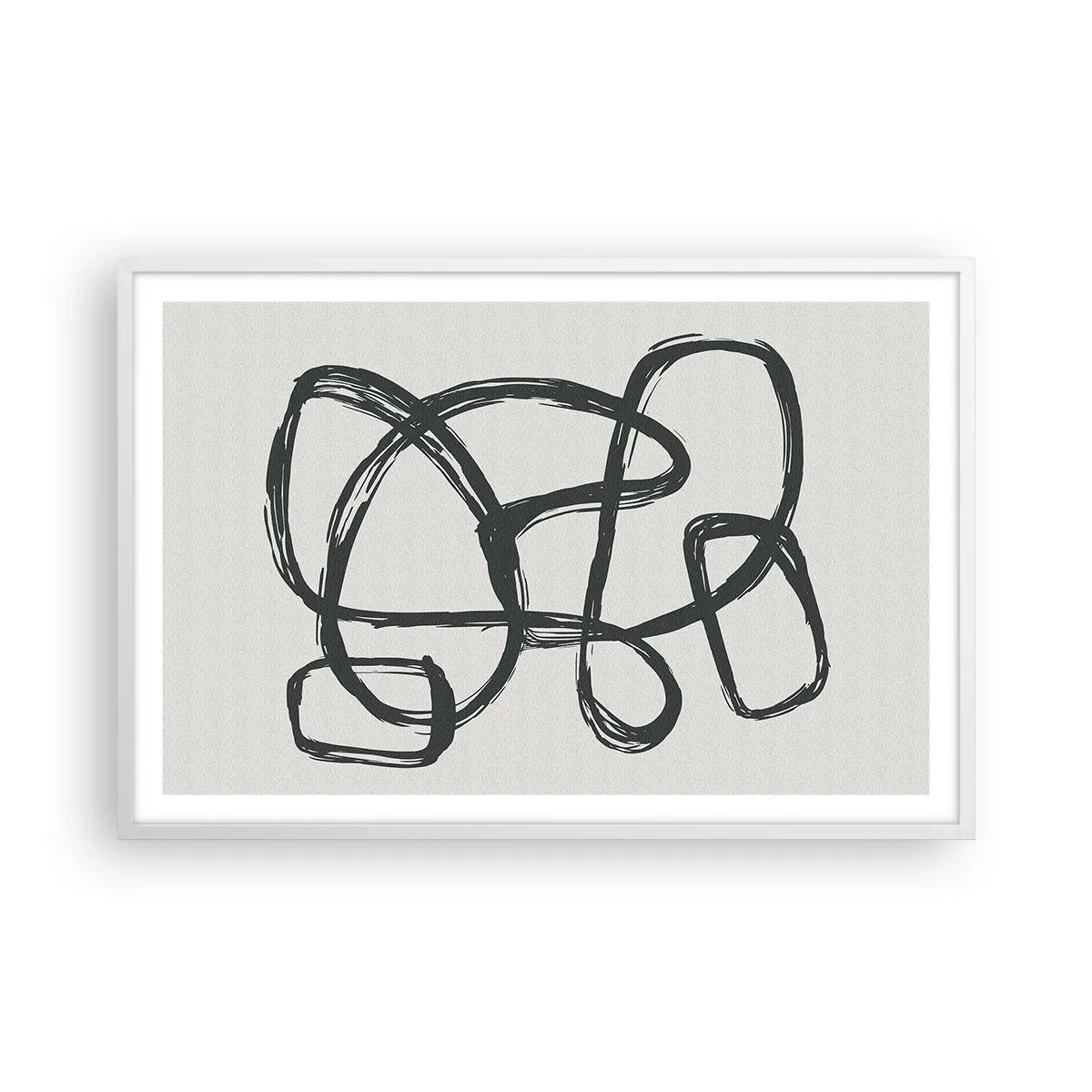 Poster in white frmae - Abstract in Loops - 91x61 cm