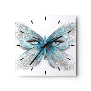 Wall clock - Clock on glass - Eros Praying Mantis - 40x40 cm