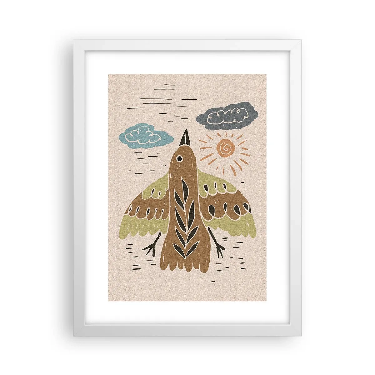 Poster in white frmae - Joyful Flight - 30x40 cm