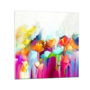 Glass picture - Rainbow Has Bloomed - 30x30 cm