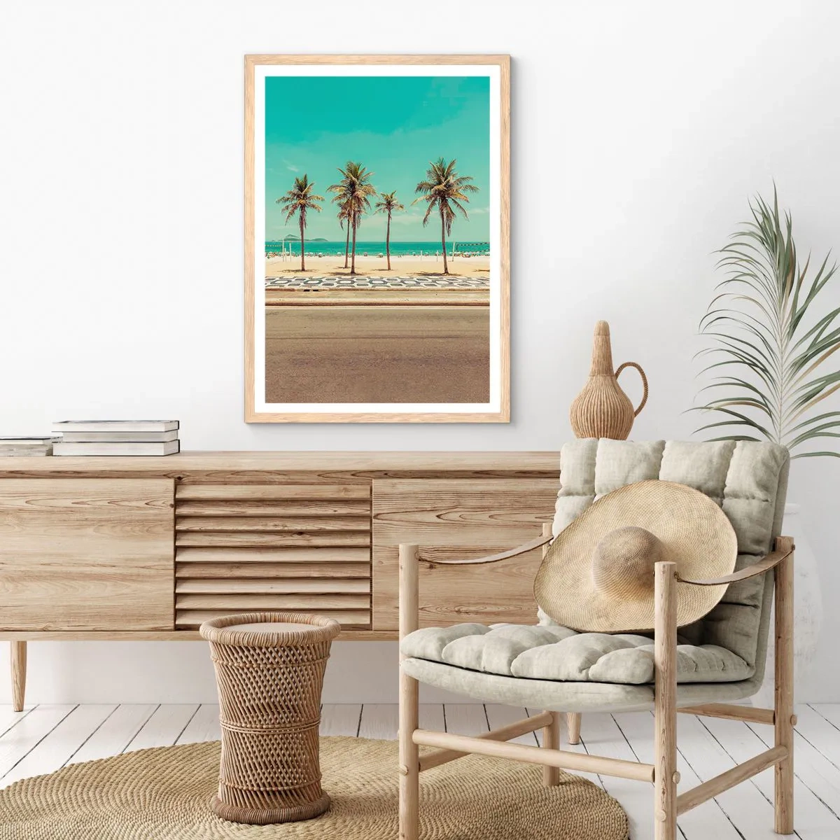 Poster in light oak frame - By the Beach - 30x40 cm
