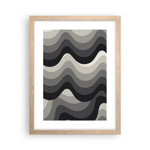 Poster in light oak frame - Wave after Wave - 30x40 cm