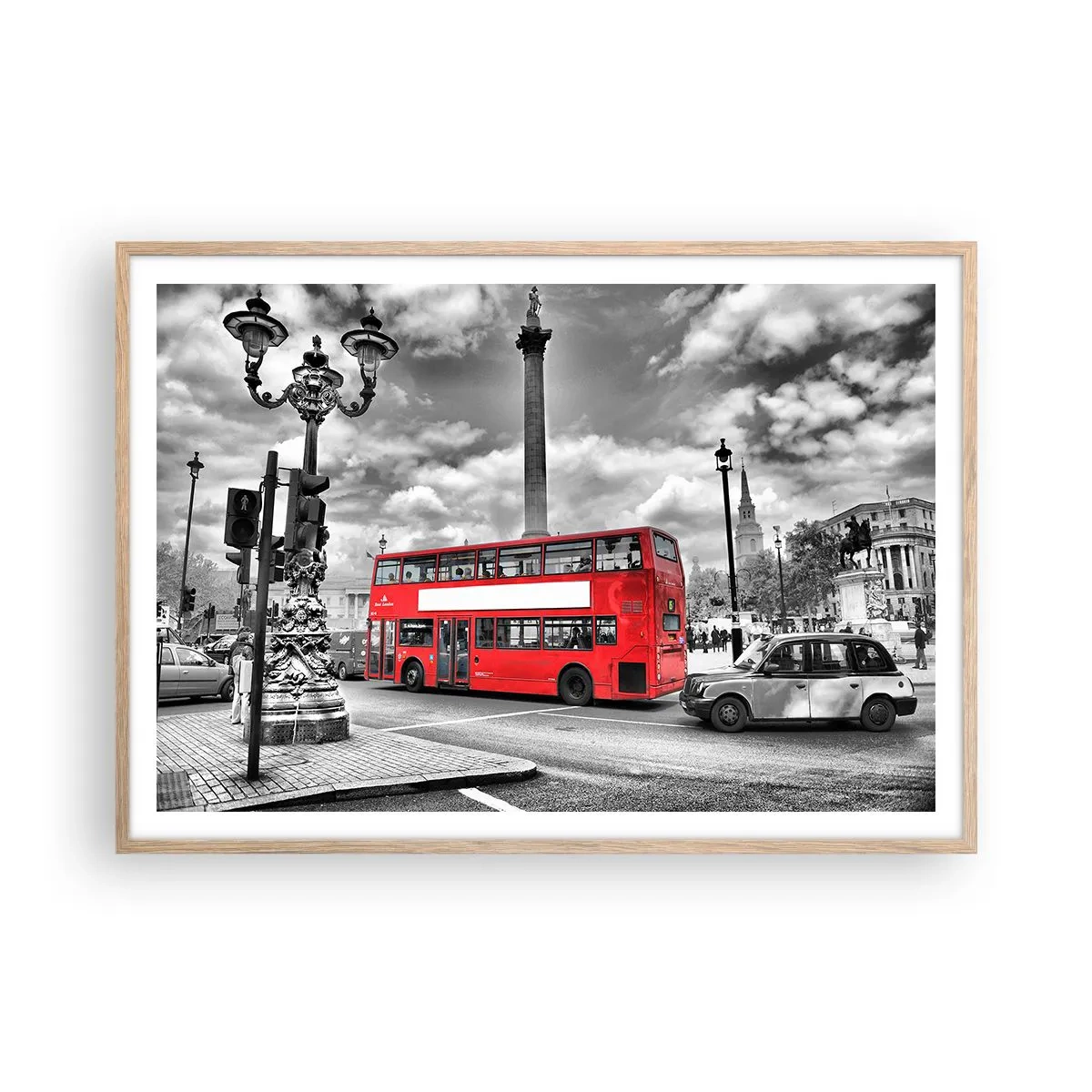 Poster in light oak frame - Real Bloodstream of a City - 100x70 cm