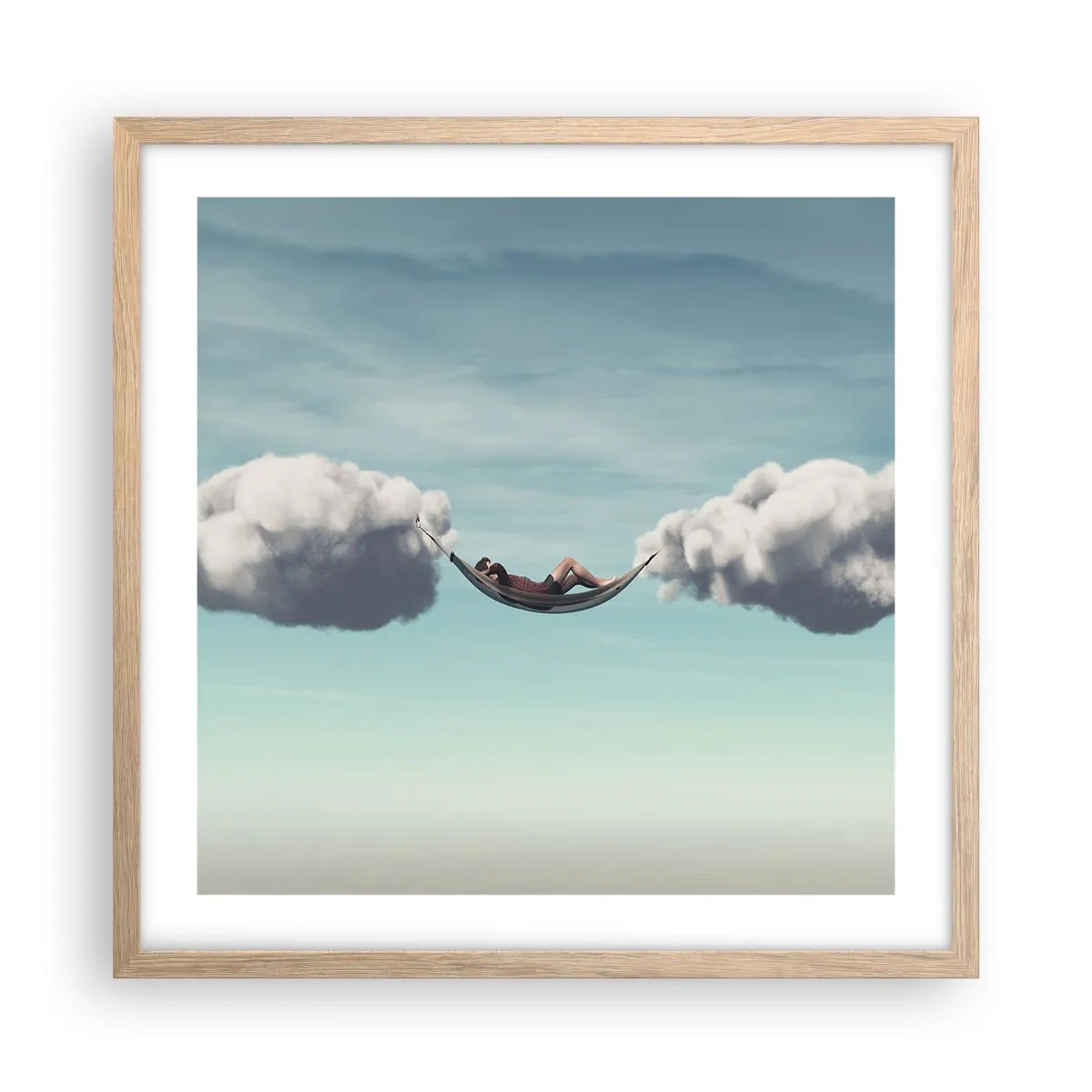 Poster in light oak frame - Blissful Moment - 50x50 cm