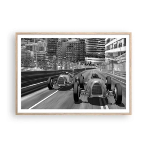 Poster in light oak frame - Long Time Ago in Monte Carlo - 100x70 cm