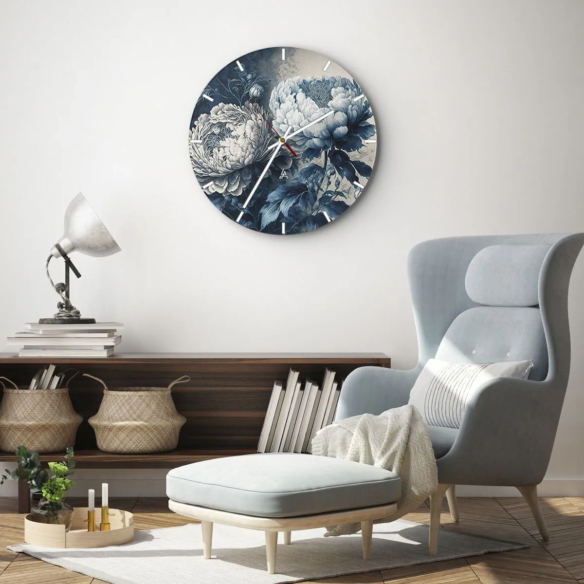 Wall clock - Clock on glass - Matched Couple - 40x40 cm