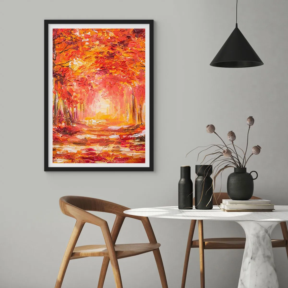 Poster in black frame - Copper Forest - 30x40 cm