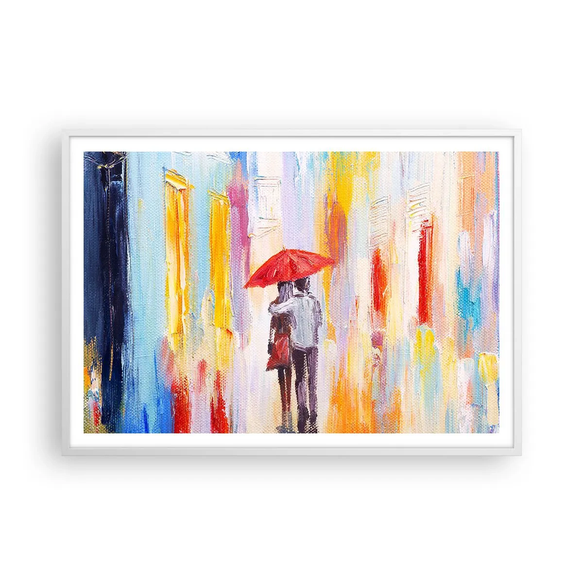 Poster in white frmae - Let It rain - 100x70 cm
