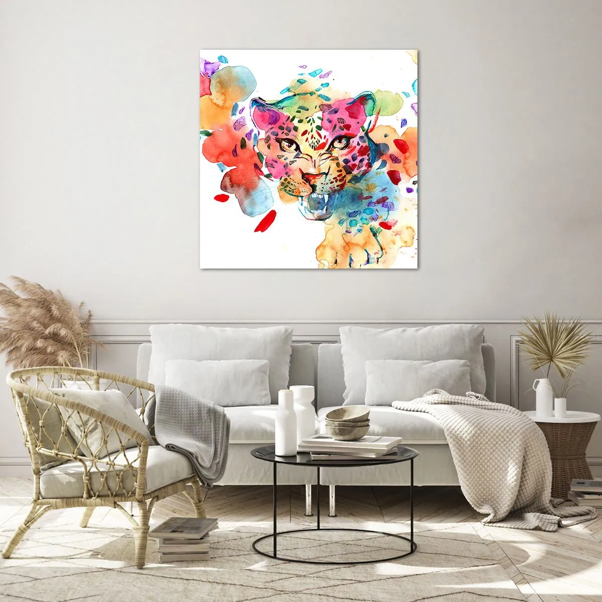 Glass picture - Beauty and the Beast - 40x40 cm