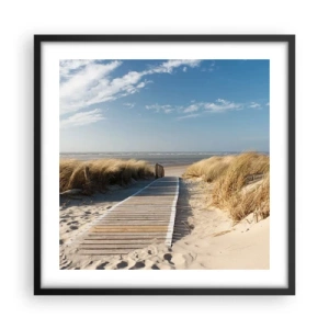 Poster in black frame - Behind a Dune, in the Hum of Trees - 50x50 cm