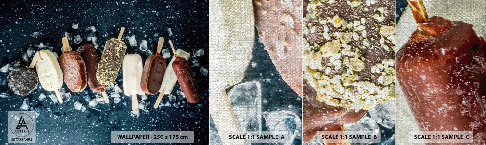 Photo Wallpaper Sample Premium Canvas - Taste of the Hot Summer - Ice-cream, Gastronomy, Food - 100x30 cm