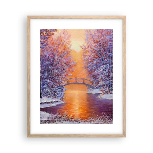 Poster in light oak frame - Let's Meet Here - 40x50 cm