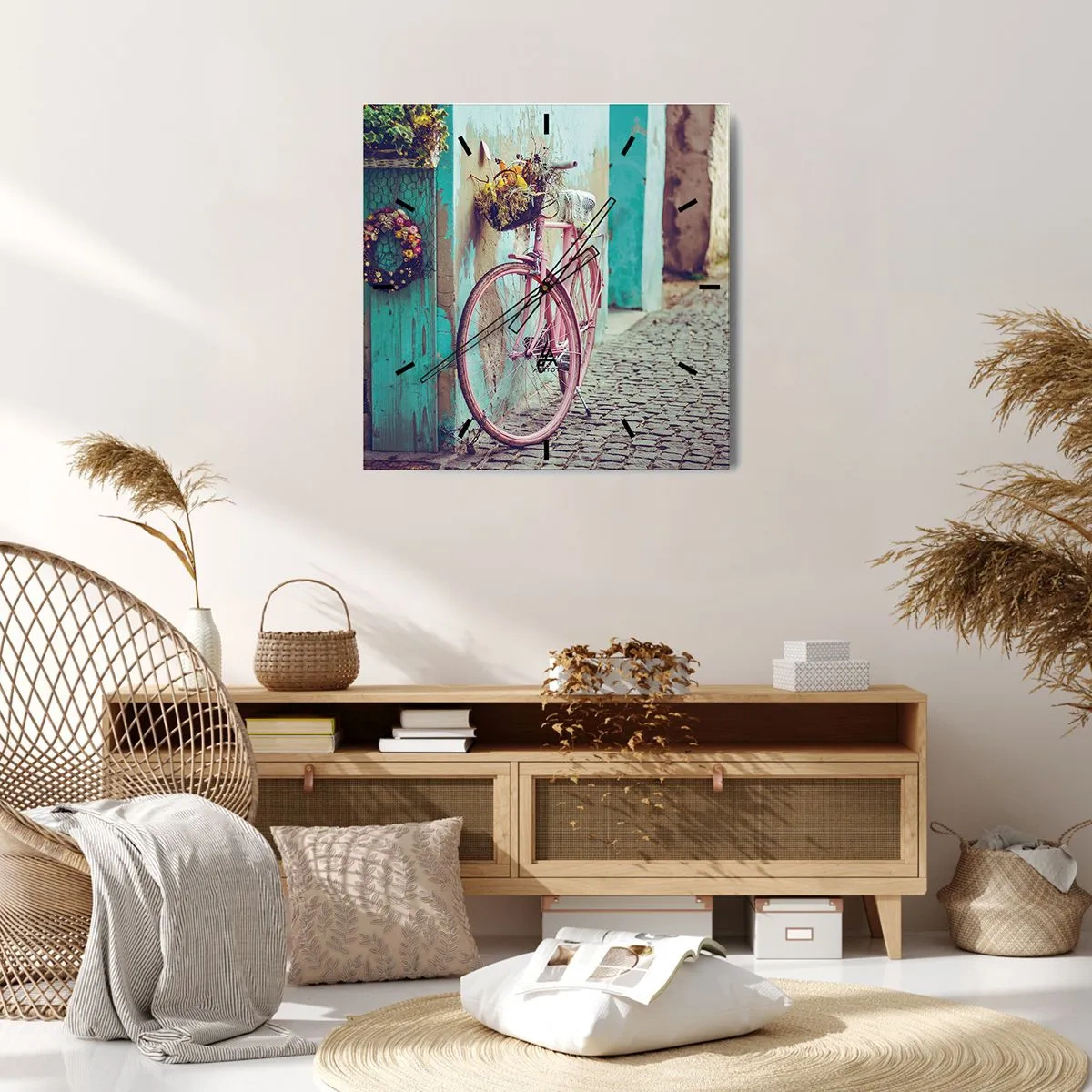 Wall clock - Clock on glass - Be Right Back - 30x30 cm