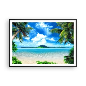 Poster in black frame - Blue Tropics - 100x70 cm