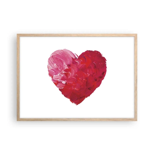 Poster in light oak frame - All You Need Is Love - 70x50 cm