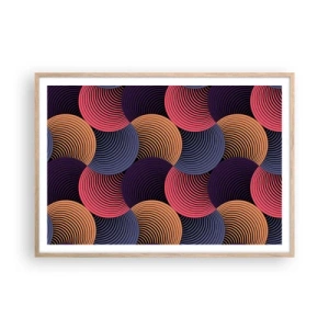 Poster in light oak frame - In a Circular Rhythm - 100x70 cm