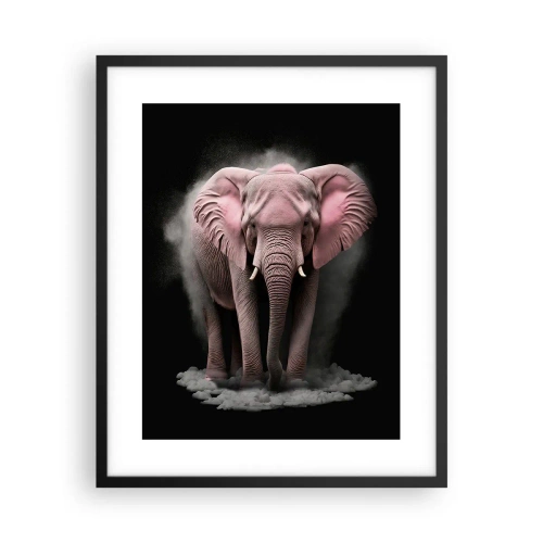 Poster in black frame - Don't Think About a Pink Elephant! - 40x50 cm