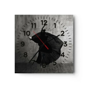 Wall clock - Clock on glass - Full of Passion - 40x40 cm