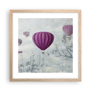 Poster in light oak frame - Like Ships in the Sky - 40x40 cm
