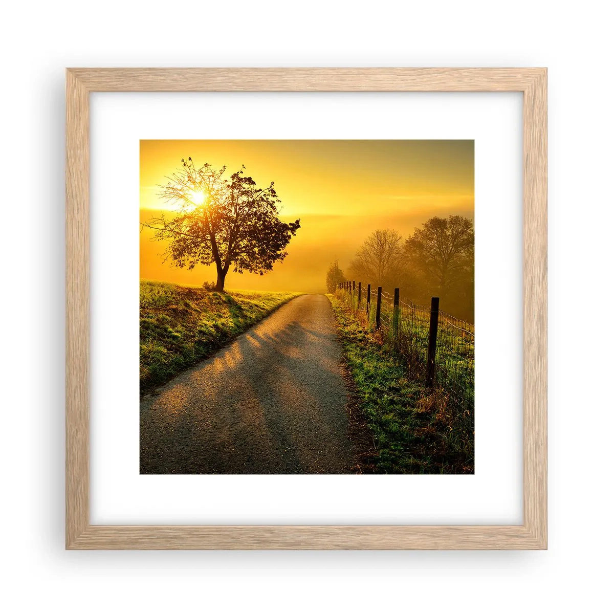 Poster in light oak frame - Honey Afternoon - 30x30 cm