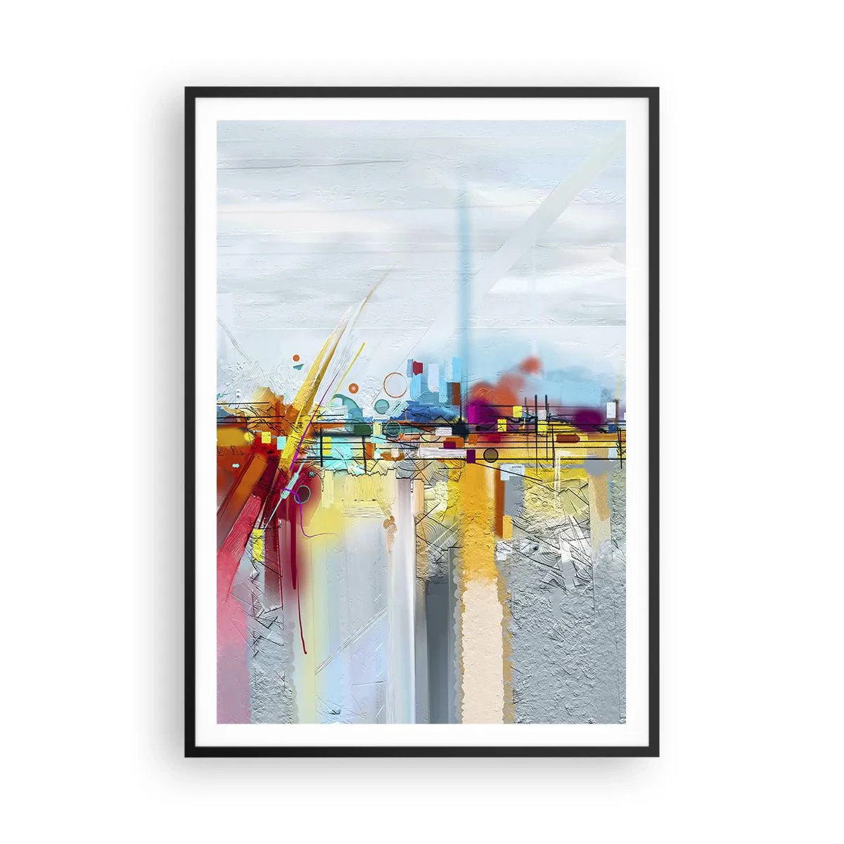 Poster in black frame - Bridge of Joy over the River of Life - 70x100 cm