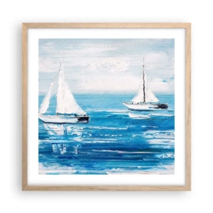 Poster in light oak frame - With a Friend by the Side - 50x50 cm