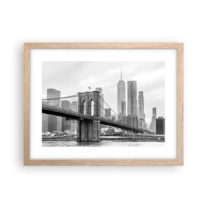 Poster in light oak frame - New York Style  - 40x30 cm