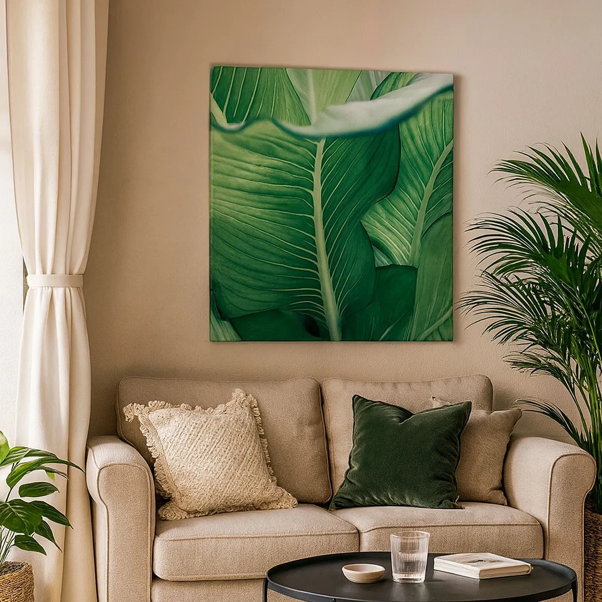 Canvas picture - Life in Intense Green Colour - 30x30 cm