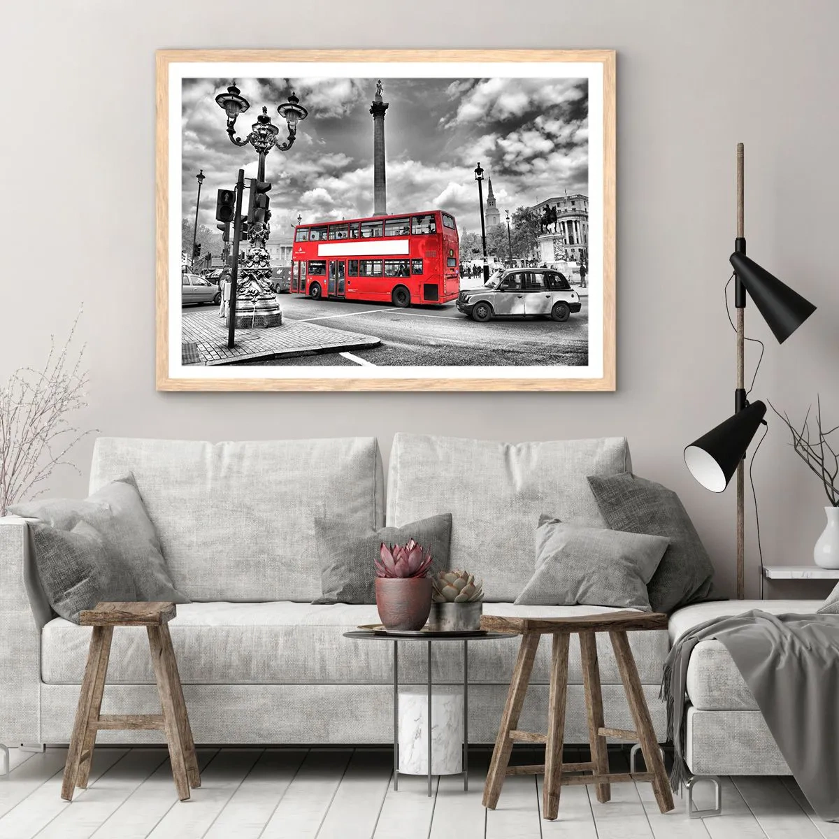 Poster in light oak frame - Real Bloodstream of a City - 100x70 cm