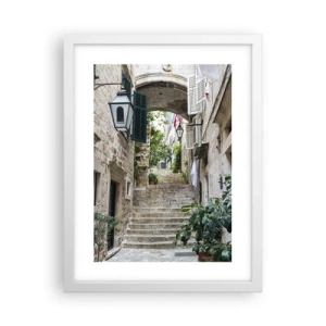 Poster in white frmae - Charming Alley - 30x40 cm