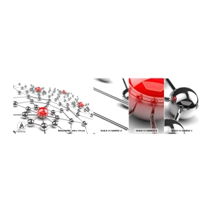 Photo Wallpaper Sample Standard Eco - Silver Net - Abstraction, Metal Balls, 3D - 100x30 cm